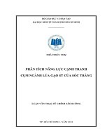 Phân tích năng lực cạnh tranh cụm ngành lúa gạo ST của sóc trăng