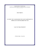 Cấu trúc vốn và dự báo khả năng lâm vào kiệt quệ tài chính tại các doanh nghiệp việt nam