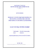 Đánh giá và tuyển chọn một số dòng lúa thuần dùng làm dòng phục hồi cho chọn giống lúa hai dòng tại Thanh Hoá