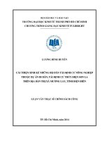 Cải thiện sinh kế hộ dân tái định cư nông nghiệp thuộc dự án di dân, tái định cư thủy điện sơn la trên địa bàn xã mường lay, tỉnh điện biên