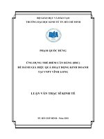 Ứng dụng thẻ điểm cân bằng (BSC) để đánh giá hiệu quả hoạt động kinh doanh tại VNPT vĩnh long