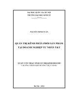 Quản trị Kênh phân phối sản phẩm tại Doanh nghiệp Tư nhân T&T
