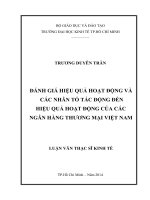 Đánh giá hiệu quả hoạt động và các nhân tố tác động đến hiệu quả hoạt động của các ngân hàng thương mại việt nam