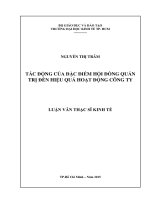 Tác động của đặc điểm hội đồng quản trị đến hiệu quả hoạt động công ty  Đại học Kinh tế TP.HCM, 2015