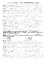 Bài tập kim loại kiềm và hợp chất của kim loại kiềm có đáp án