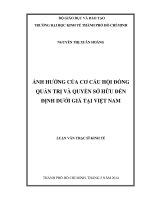 Ảnh hưởng của cơ cấu hội đồng quản trị và quyền sở hữu đến định dưới giá tại việt nam