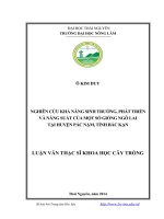 Nghiên cứu khả năng sinh trưởng, phát triển và năng suất của một số giống ngô lai tại huyện Pác Nặm, tỉnh Bắc Kạn