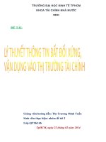 Thông tin bất đối xứng và vận dụng vào thị trường tài chính