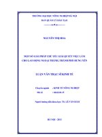 Một số giải pháp chủ yếu giải quyết việc làm cho lao động ngoại thành, Thành phố Hưng Yên