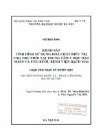 Khảo sát tình hình sử dụng hoá chất điều trị ung thư phổi tại trung tâm y học hạt nhân và ung bướu, bệnh viện bạch mai