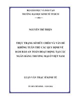 Thực trạng sở hữu chéo và vấn đế không tuân thủ các quy định đảm bảo an toàn hoạt động tại các ngân hàng thương mại ở việt nam