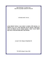 Giải pháp nâng cao chất lượng tín dụng cá nhân tại các chi nhánh ngân hàng TMCP Xuất nhập khẩu Việt Nam trên địa bàn TPHCM  Luận văn thạc sĩ