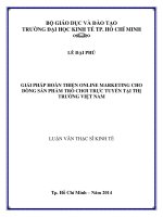 GIẢI PHÁP HOÀN THIỆN ONLINE MARKETING CHO DÒNG SẢN PHẨM TRÒ CHƠI TRỰC TUYẾN TẠI THỊ TRƯỜNG VIỆT NAM  LUẬN VĂN THẠC SĨ  2014