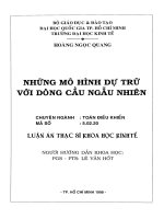 Luận văn thạc sĩ Những Mô Hình Dự Trữ với Dòng Cầu Ngẫu Nhiên