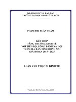 Kết hợp tăng trưởng kinh tế với tiến bộ, công bằng xã hội trên địa bàn tỉnh Đồng Nai giai đoạn 2015 -2025