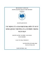TÁC ĐỘNG CỦA GIAO DỊCH M&A ĐẾN TỶ SUẤT SINH LỢI BẤT THƯỜNG CỦA CỔ PHIẾU TRONG NGẮN HẠN.PDF