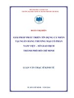 Giải pháp phát triển tín dụng cá nhân tại Ngân hàng thương mại cổ phần Nam Việt - Sở giao dịch TPHCM  Luận văn thạc sĩ
