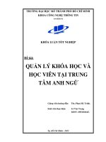 Quản lý khóa học và học viên tại trung tâm Anh ngữ