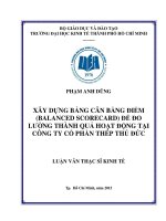 Xây dựng bảng cân bằng điểm (Balanced Scorecard) để đo lường thành quả hoạt động tại công ty cổ phần thép Thủ Đức Luận văn thạc sĩ