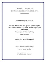 Yếu tố ảnh hưởng đến quyết định sử dụng internet banking của khách hàng tại TP. Hồ Chí Minh