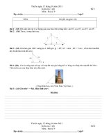 Đề kiểm tra 1 tiết Hình học 9 năm học 2015-2016 Đề  7