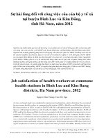 sự hài lòng của cán bộ y tế xã tỉnh Hà Nam năm 2012