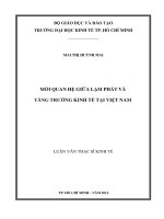 Mối quan hệ giữa lạm phát và tăng trưởng kinh tế tại Việt Nam  Luận văn thạc sĩ  Đại học Kinh tế TP.HCM, 2014