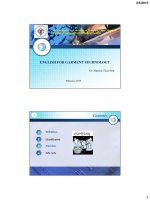 ENGLISH FOR GARMENT TECHNOLOGY - Lesson 4 - Clothing and Accessories