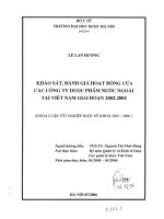 Khảo sát đánh giá hoạt động của các công ty dược phẩm nước ngoài tại việt nam giai đoạn 2002   2005