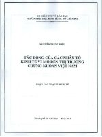 TÁC ĐỘNG CỦA CÁC NHÂN TỐ KINH TẾ VĨ MÔ ĐẾN THỊ TRƯỜNG CHỨNG KHOÁN VIỆT NAM