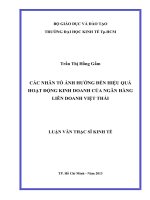 LUẬN VĂN THẠC SĨ  CÁC NHÂN TỐ ẢNH HƯỞNG ĐẾN HIỆU QUẢ HOẠT ĐỘNG KINH DOANH CỦA NGÂN HÀNG LIÊN DOANH VIỆT NAM