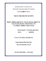 Phát triển dịch vụ ngân hảng điện tử tại Ngân hảng Thương mại Cổ phần Đầu tư và Phát triển Việt Nam  Luận văn thạc sĩ  Đại học Kinh tế TP.HCM, 2014
