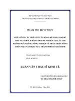 Phân tích các nhân tố tác động đến hoạt động cho vay khách hàng doanh nghiệp tại các chi nhánh ngân hàng nông nghiệp và phát triển nông thôn Việt Nam khu vực TPHCM Luận văn thạc sĩ  Đại h