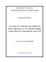 LUẬN VĂN THẠC SĨ : TÁC ĐỘNG CỦA ĐÒN BẨY TÀI CHÍNH LÊN QUYẾT ĐỊNH ĐẦU TƯ CỦA DOANH NGHIỆP, BẰNG CHỨNG TỪ THỊ TRƯỜNG VIỆT NAM.PDF