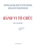 Thuyết trình môn hành vi tổ chức CÁC YẾU TỐ ẢNH HƯỞNG ĐẾN VIỆC XÂY DỰNG VĂN HÓA DOANH NGHIỆP