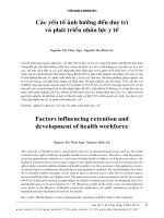 các yếu tố ảnh hưởng đén duy trì và phát triển nguồn nhân lực y tế
