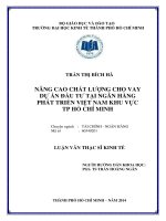 Nâng cao chất lượng cho vay dự án đầu tư tại ngân hàng phát triển Việt Nam khu vực TPHCM  Luận văn thạc sĩ  2014