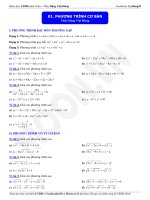 Chuyên đề Phương trình, Bất phương trình, hệ phương trình ôn thi THPT Quốc gia môn Toán của thầy Đặng Việt Hùng