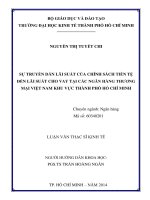 Luận văn thạc sĩ Sự truyền dẫn lãi suất của chính sách tiền tệ đến lãi suất cho vay tại các ngân hàng thương mại Việt Nam khu vực TP