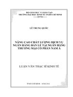 Nâng cao chất lượng dịch vụ ngân hàng bán lẻ tại ngân hàng thương mại cổ phần Nam Á  Luận văn thạc sĩ  2014