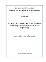Sở hữu CEO và tỷ suất sinh lợi trên thị trường chứng khoán Việt Nam Luận văn thạc sĩ  2014