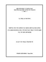 Những yếu tố tác động đến sự hài lòng của khách hàng mua vé máy bay trực tuyến khu vực thành phố Hồ Chí Minh  Luận văn thạc sĩ