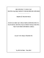 Đánh giá hiệu quả hoạt động kinh doanh của ngân hàng thương mại cổ phần Ngoại thương Việt Nam theo mô hình Camels  Luận văn thạc sĩ