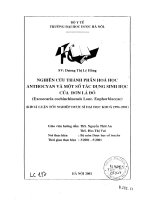 Nghiên cứu thành phần hóa học anthocyan và một số tác dụng sinh học của đơn lá đỏ