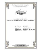 ĐẠO HÀM VÀ TIẾP TUYẾN TRONG CHỨNG MINH BẤT ĐẲNG THỨC NHIỀU BIẾN