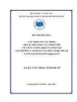 CÁC NHÂN TỐ TÁC ĐỘNG ĐẾN SỰ HÀI LÒNG CỦA SINH VIÊN VỀ CHẤT LƯỢNG DỊCH VỤ ĐÀO TẠO TẠI TRƯỜNG CAO ĐẲNG VĂN HÓA NGHỆ THUẬT VÀ DU LỊCH SÀI GÒN.PDF