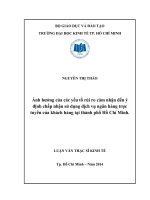 Ảnh hưởng của các yếu tố rủi ro cảm nhận đến ý định chấp nhận sử dụng dịch vụ ngân hàng trực tuyến của khách hàng tại TP.HCM  Luận văn thạc sĩ