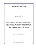 Đánh giá hiệu quả hoạt động kinh doanh của các ngân hàng TMCP thuộc sở hữu nhà nước giai đoạn 2008-2013 thao mô hình Camel và phương pháp bao dữ liệu Dea