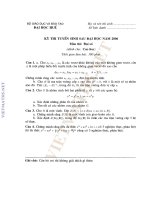 Đề thi cao học môn Toán - Đại học Huế