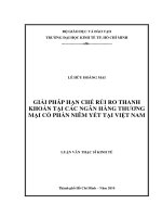 GIẢI PHÁP HẠN CHẾ RỦI RO THANH KHOẢN TẠI CÁC NGÂN HÀNG TMCP NIÊM YẾT TẠI VIỆT NAM